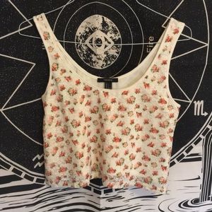 Forever21 Floral Cropped Tank Top